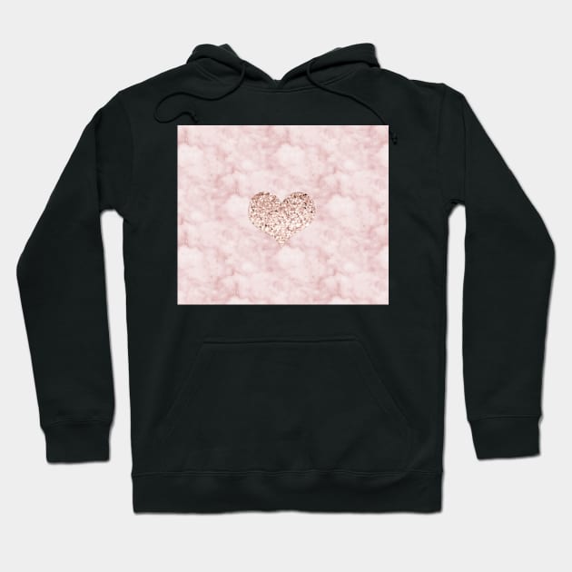 Rose gold - heart Hoodie by marbleco